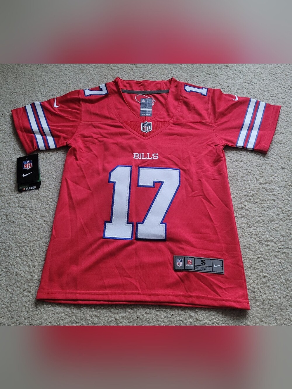 Buffalo Bills Josh Allen #17 Stitched NFL Red Game Jersey Kid S